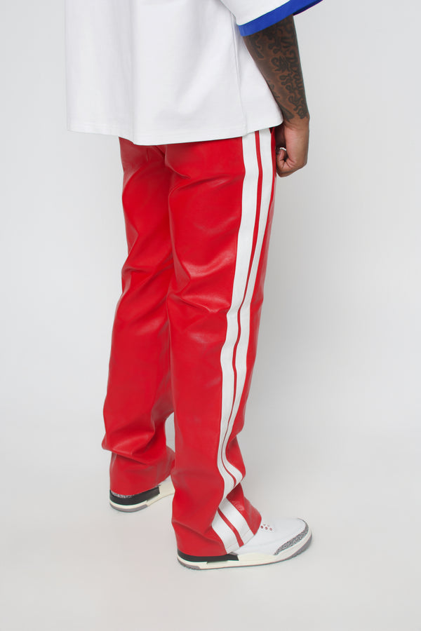 Scarlet Syn Leather Track Pants