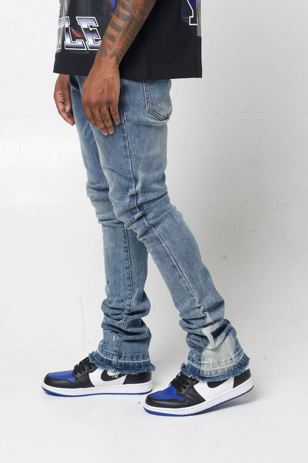 Stonewash Blue Stacked Jeans