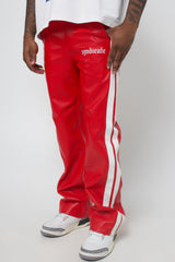 Scarlet Syn Leather Track Pants